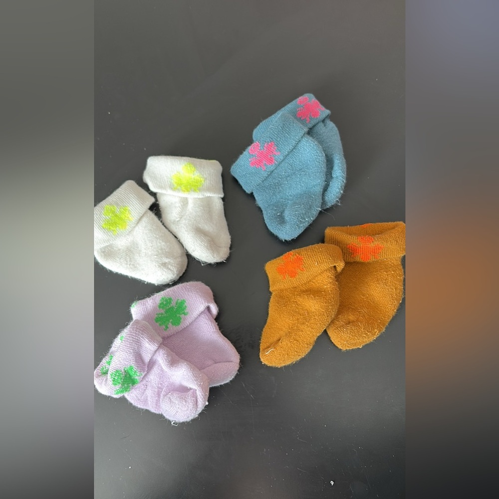 Bombas Solid Color Baby Socks Set, Four Socks, 0-6 Months